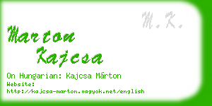 marton kajcsa business card