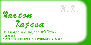 marton kajcsa business card